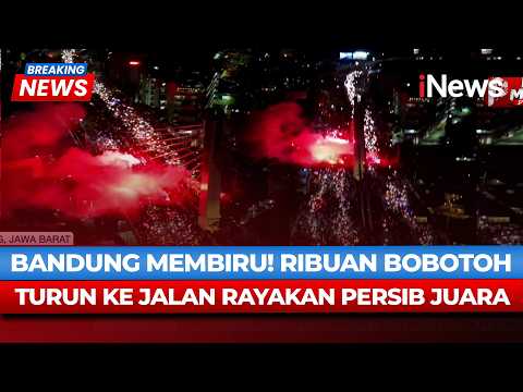 Lautan Bobotoh Penuhi Jalan Layang Pasupati, Flare dan Kembang Api Rayakan Persib Juara thumbnail
