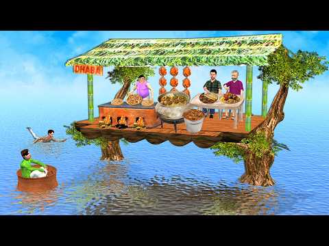 Tree Dhaba Middle of River Chicken Biryani Street Food Hindi Kahaniya Moral Stories Fun Comedy Video thumbnail