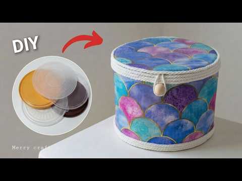 Don’t Throw Away Plastic lids! Turn trash into LUXURY Storage basket! DIY basket thumbnail