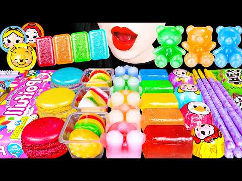 ASMR RAINBOW DESSERTS 직접 만든 무지개 디저트 닉클립 꿀젤리 해외 간식 먹방 FROZEN NIK-L-NIP JELLY CHOCOLATE EATING MUKBANG thumbnail