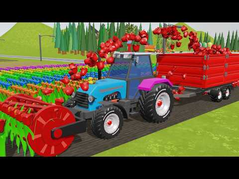 Tractor and Tulips, or a Colorful Planter and Tulips on a Trailer | Colorful Paints on the Farm thumbnail