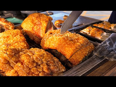 Wonderful! Crispy pork belly making skill, crispy pork sandwich / 脆皮五花肉, 脆皮燒肉三明治製作! - Taiwanese Food thumbnail