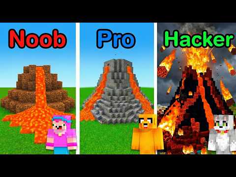 ¡PASAMOS de VOLCAN NOOB a VOLCAN PRO! 🌋😱 NOOB vs PRO vs HACKER en MINECRAFT thumbnail
