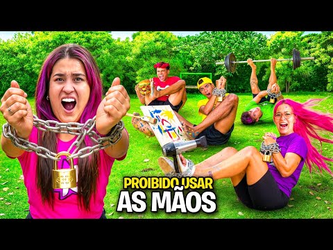 É PROIBIDO USAR AS MÃOS NESSE VÍDEO *Desafios extremos ! thumbnail