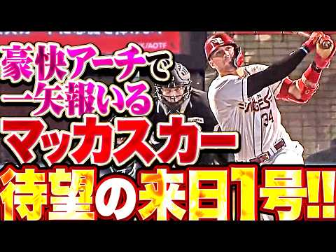 【待望の来日1号】マッカスカー『力強いスイングで左翼席へ!! 41打席目に飛び出した豪快アーチで一矢報いる!!』 thumbnail