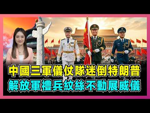 中國三軍儀仗隊迷倒特朗普，解放軍禮兵紋絲不動展威儀！｜40秒不眨眼，身高1.95米起步，三挺一睜讓美軍自愧不如！【屈姬主播 EP381】 thumbnail