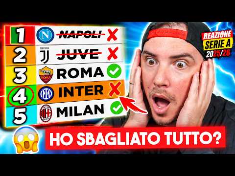 REAZIONE AL MIO PRONOSTICO sulla CLASSIFICA DI SERIE A 2025 2026 - QUANTE NE HO AZZECCATE?? thumbnail