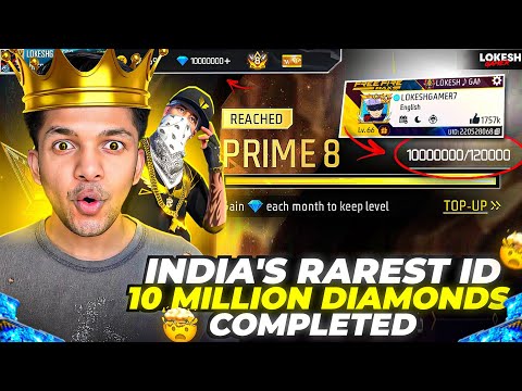 India's Rarest ID With 10 Million Diamond Completed Diamond king Garena Free Fire thumbnail