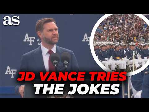 JD Vance TRIES TO WARM UP the Air Force Academy CROWD with jokes — MIXED RESULTS thumbnail
