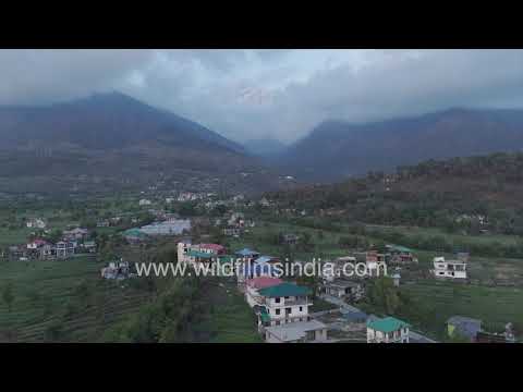Terrace farming landscapes and the majestic Dhauladhar Range overlooking Dharamshala thumbnail