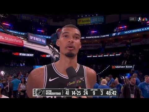 [BREAKING] Wemby talks after he drops 41 Pts help Spurs beat Thunder 122-115 in 2OT of Game 1 WCF thumbnail