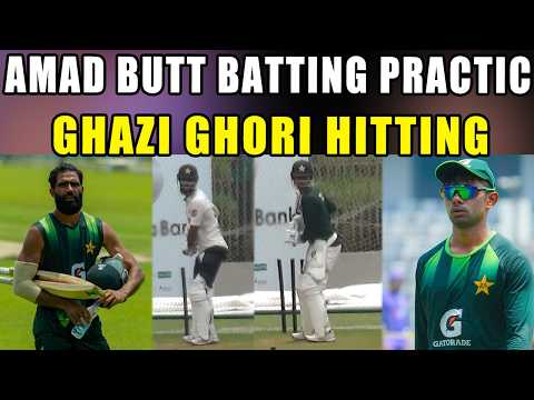 Wicketkeeper batter Ghazi Ghori and Amad Butt batting practice in nets thumbnail