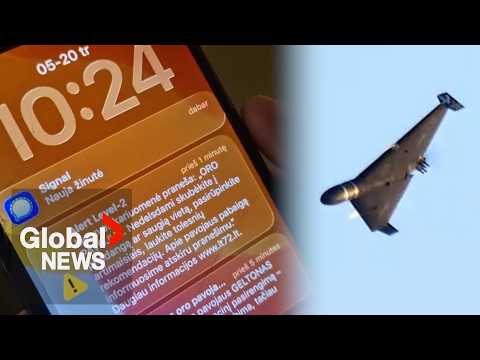 Lithuanians scramble to take cover over drone alert thumbnail