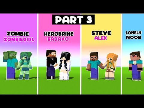 Part 3 : Can't Help Falling In love - Sadako, Herobrine, Alex, Steve, Zombie Zombie Woman and Derp thumbnail