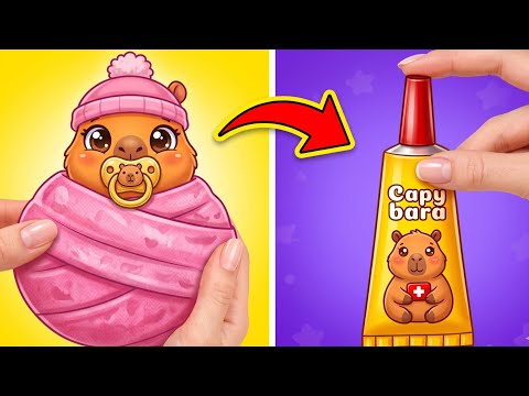Capivara de Papel DIY: O brinquedo mais fofo do mundo! ✂️?✨ thumbnail