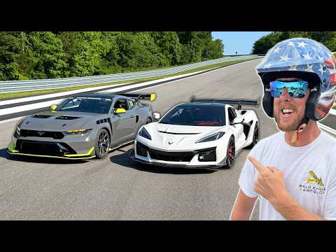 Corvette ZR1 vs. Mustang GTD Track Battle thumbnail