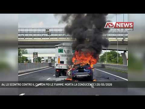 A4, LO SCONTRO CONTRO IL CAMION POI LE FIAMME: MORTA LA CONDUCENTE | 20/05/2026 thumbnail
