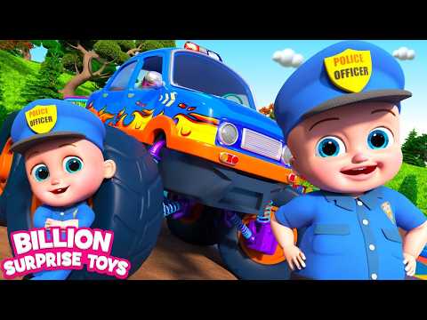 🔴Baby Police Play with Toy Cars! BillionSurpriseToys songs, Cartoons, and Family Playsongs! thumbnail