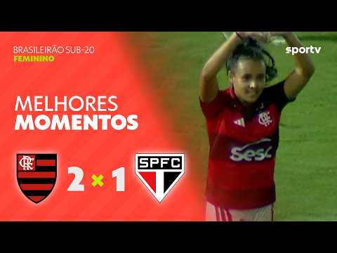 FLAMENGO 2 X 1 SÃO PAULO | MELHORES MOMENTOS | FINAL | BRASILEIRÃO FEMININO SUB-20 2026 | sportv thumbnail