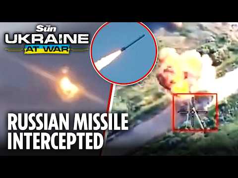 Spectacular moment Ukrainian SAM blows up Putin's cruise missile mid-air thumbnail