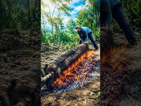 I made a house with natural materials. In the rainforest #survival  #outdoor #camping thumbnail