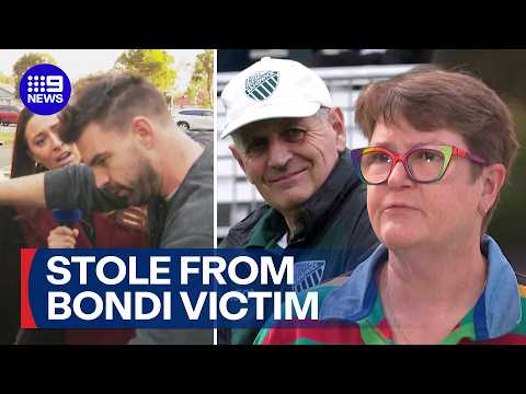 Wife of Bondi victim speaks after man charged with stealing his camera | 9 News Australia thumbnail