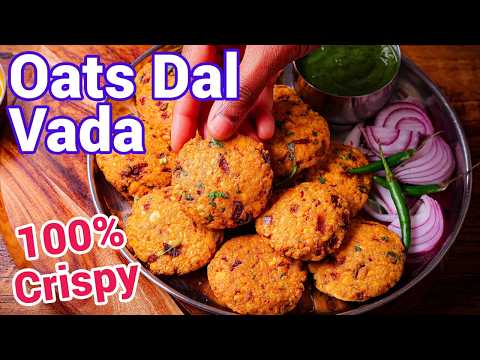 Healthy Masala Oats Vada 🌾🔥 - Crispy Oats Vada | Crispy Tea Time Evening Snack - High Protein thumbnail