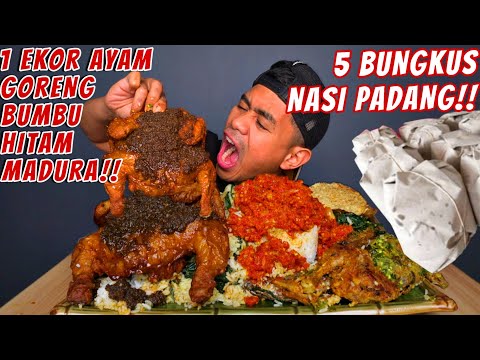 BUKA PUASA MAKAN 5 BUNGKUS NASI PADANG PAKE 1 EKOR AYAM BUMBU HITAM MADURA!! thumbnail