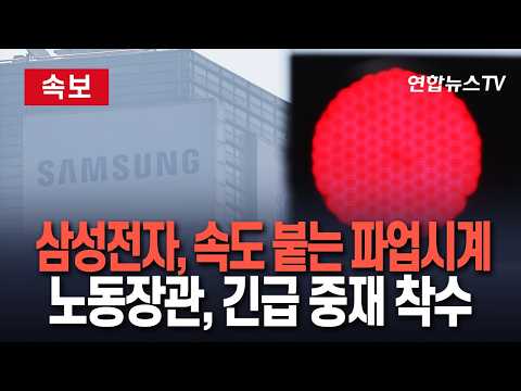 [?속보] 삼성전자, 속도 붙는 파업시계…노동장관, 중재 착수 / 연합뉴스TV(YonhapnewsTV) thumbnail