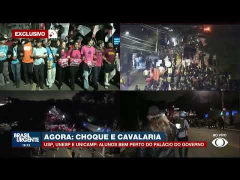 Imagens de drone mostram protesto no Palácio dos Bandeirantes em SP thumbnail