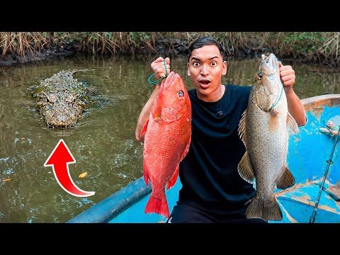 PESCANDO en un RIO LLENO de COCODRILOS - ALFREDO LARIN    thumbnail