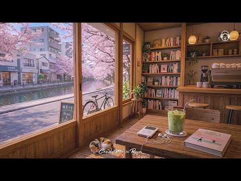 ? Spring in Tokyo ? Cozy Book Cafe Ambience & Relaxing Jazz Music thumbnail