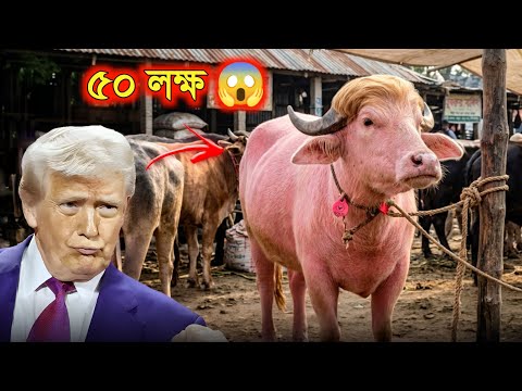 ডোনাল্ড ট্রাম্পের মতন দেখতে মহিষ দাম ৫০ লক্ষ ? | কুরবানির গরুর হাট ২০২৬ | Donald Trump cow thumbnail