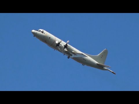 Tag der Bundeswehr 2025 | Spektakulärer Überflug Seefernaufklärer P-3C Orion im Stralsunder Hafen thumbnail