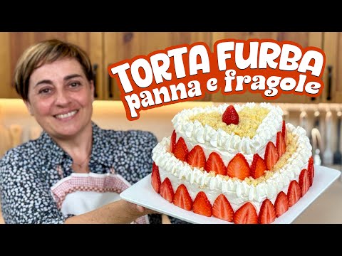 TORTA FURBA PANNA E FRAGOLE Ricetta Facile - Fatto in Casa da Benedetta thumbnail