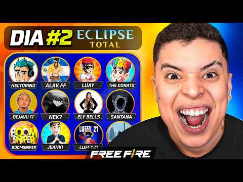 ¡DÍA 2: TORNEO DE YOUTUBERS DE FREE FIRE 🔥 ECLIPSE TOTAL 🔥 LUAY - ALAK - SATANA - DEJAVU Y MAS 🔥 thumbnail