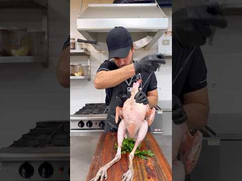 Roasting a stuffed local turkey! 🔥🦃 #cooking #food #christmas #recipe  #chef thumbnail