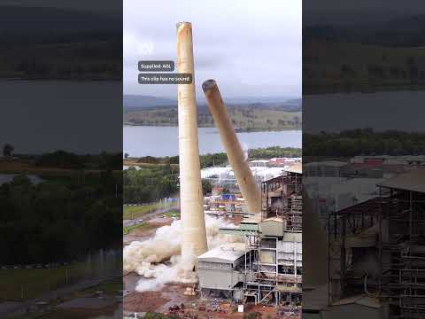 Chimneys from coal-fired Liddell Power Station demolished | ABC NEWS thumbnail