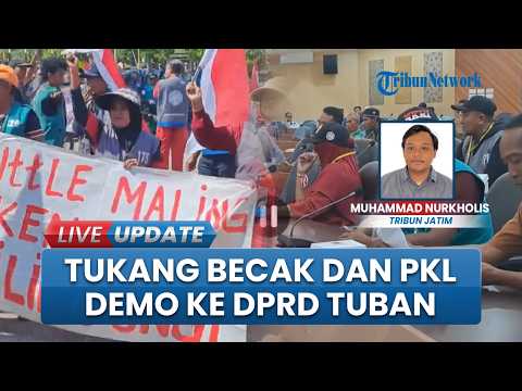 Tagih Komitmen Pemkab Tuban, Ratusan Tukang Becak dan PKL Kebonsari Mengadu ke DPRD thumbnail