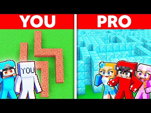 Minecraft YOU Vs PRO: GIANT MAZE BUILD CHALLENGE! thumbnail