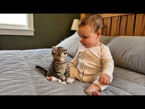 When a Cat Teaches a Baby How to Talk… And It Gets Hilarious ?? thumbnail