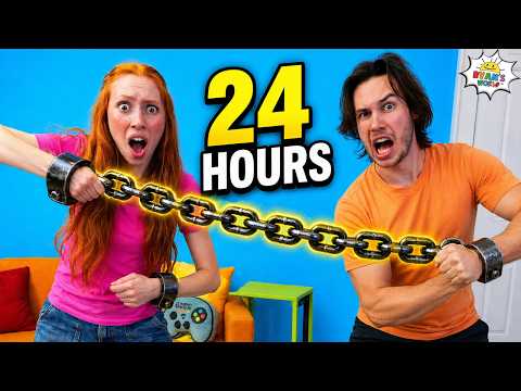 Brother vs Sister STUCK TOGETHER for 24 Hours! thumbnail