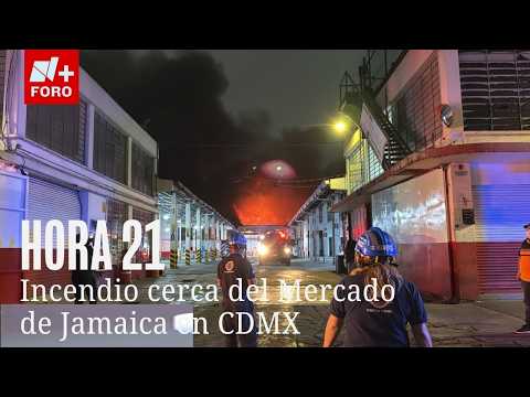 Así se vio el incendio cerca del mercado de Jamaica |  Hora 21 con José Luis Arévalo - 3 junio 2026 thumbnail
