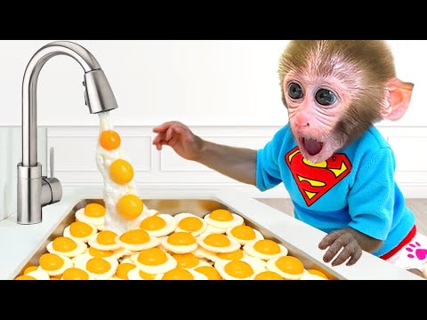 Monkey Baby Bon Bon with the little duckling fly up into the sky using  jetpack retrieve the balloon thumbnail