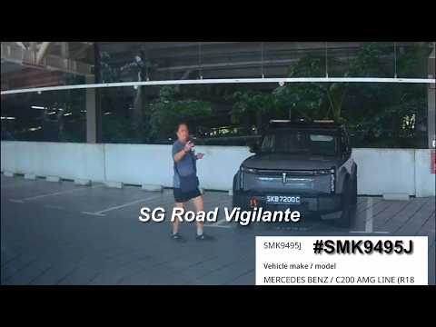 31may2026 mandai zoo carpark #SMK9495J mercedes c200 driving against flow of traffic thumbnail