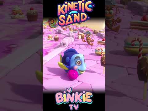 🐬🎳 Sea Animals Kinetic Sand Bowling Ball Pink Tile Race | Binkie TV thumbnail