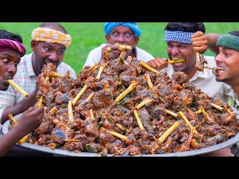MUTTON NALLI PEPPER FRY | Mutton Bone Marrow Recipe Cooking in Village | Hot Spicy Mutton Recipe thumbnail