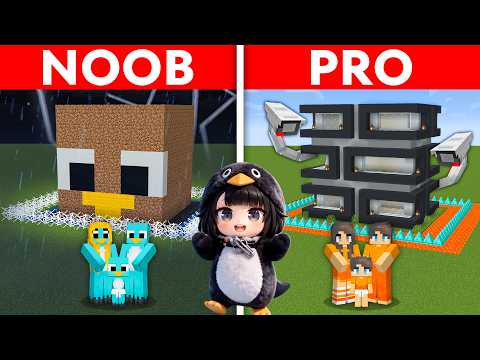 NOOB vs PRO: GUGU GAGA Safest Security House Build Challenge to Protect My Family thumbnail