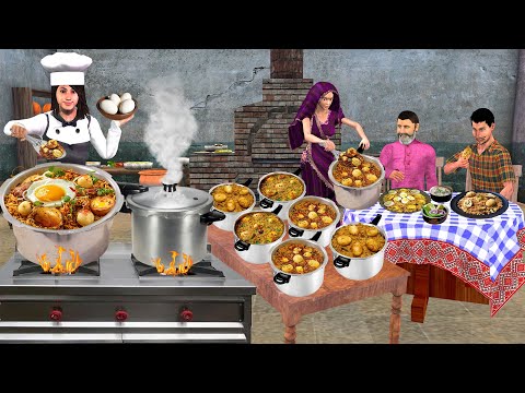 Pressure Cooker Egg Biryani Recipe Wife Cooking Anda Biryani Hindi Kahani Moral Stories Comedy Video thumbnail