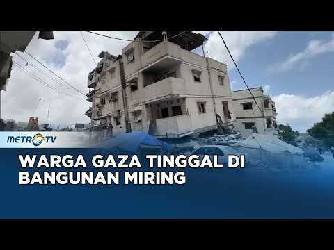 Warga Gaza Tinggal di Bangunan Miring dan Rusak Parah thumbnail